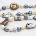 Collar de agua dulce barroco de la perla de la manera (E190026)